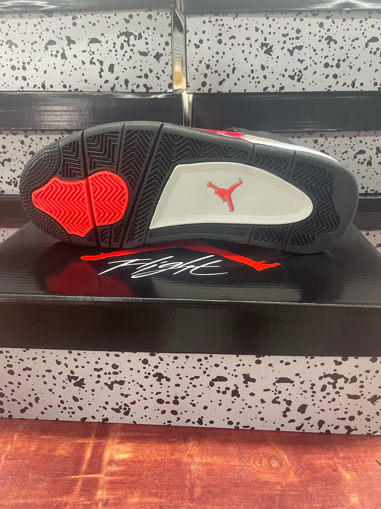 Zapatillas de baloncesto Air Jordan 4 gris negro rojo 5