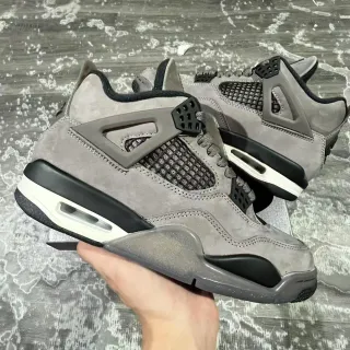 Air Jordan 4 ধূসর সোয়েড কালো সাদা বাস্কেটবল জুতো