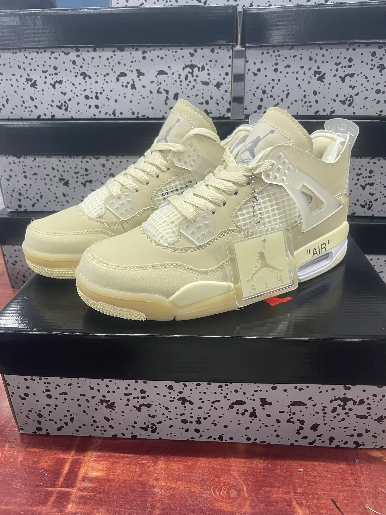 Air Jordan 4 Off-White Cream أحذية كرة السلة 5