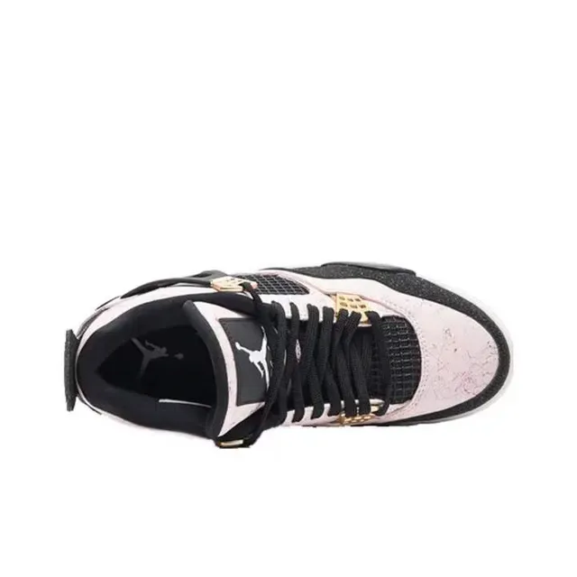 Air Jordan 4 Pink Black High-Top Glitter-Accented Basketball Shoes 3