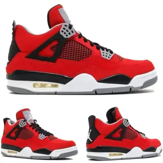 Air Jordan 4 Zapatillas de baloncesto rojas, negras y blancas
