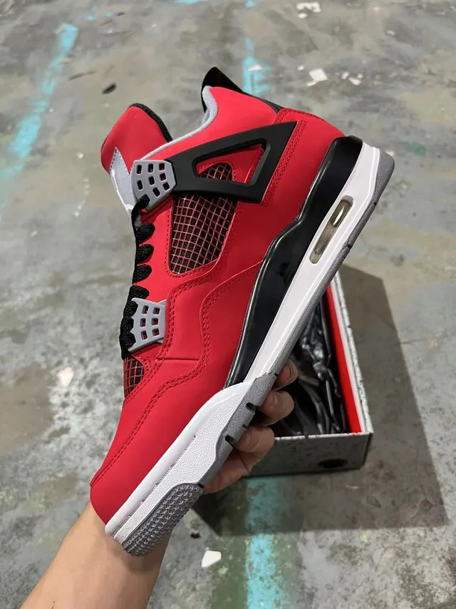 Air Jordan 4 Retro tênis de basquete vermelho preto branco 4