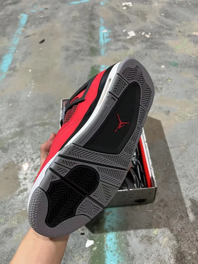Air Jordan 4 Retro tênis de basquete vermelho preto branco 5