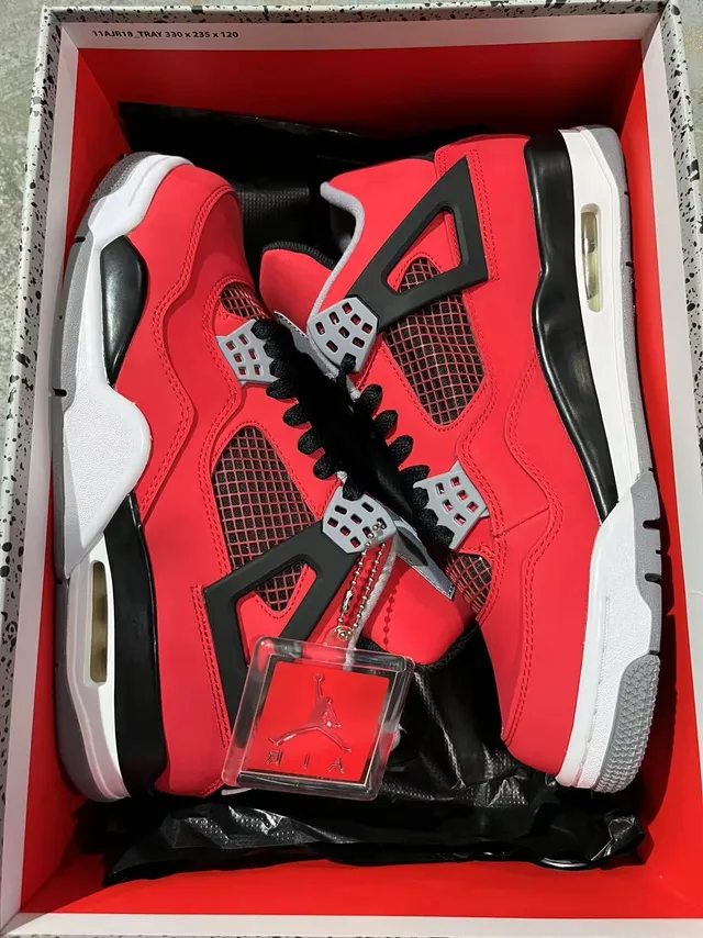 Air Jordan 4 Retro tênis de basquete vermelho preto branco 7