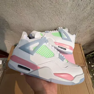 Zapatillas de baloncesto Air Jordan 4 blanco rosa verde menta