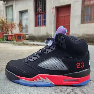 Air Jordan 5 أسود أحمر أزرق حذاء كرة السلة