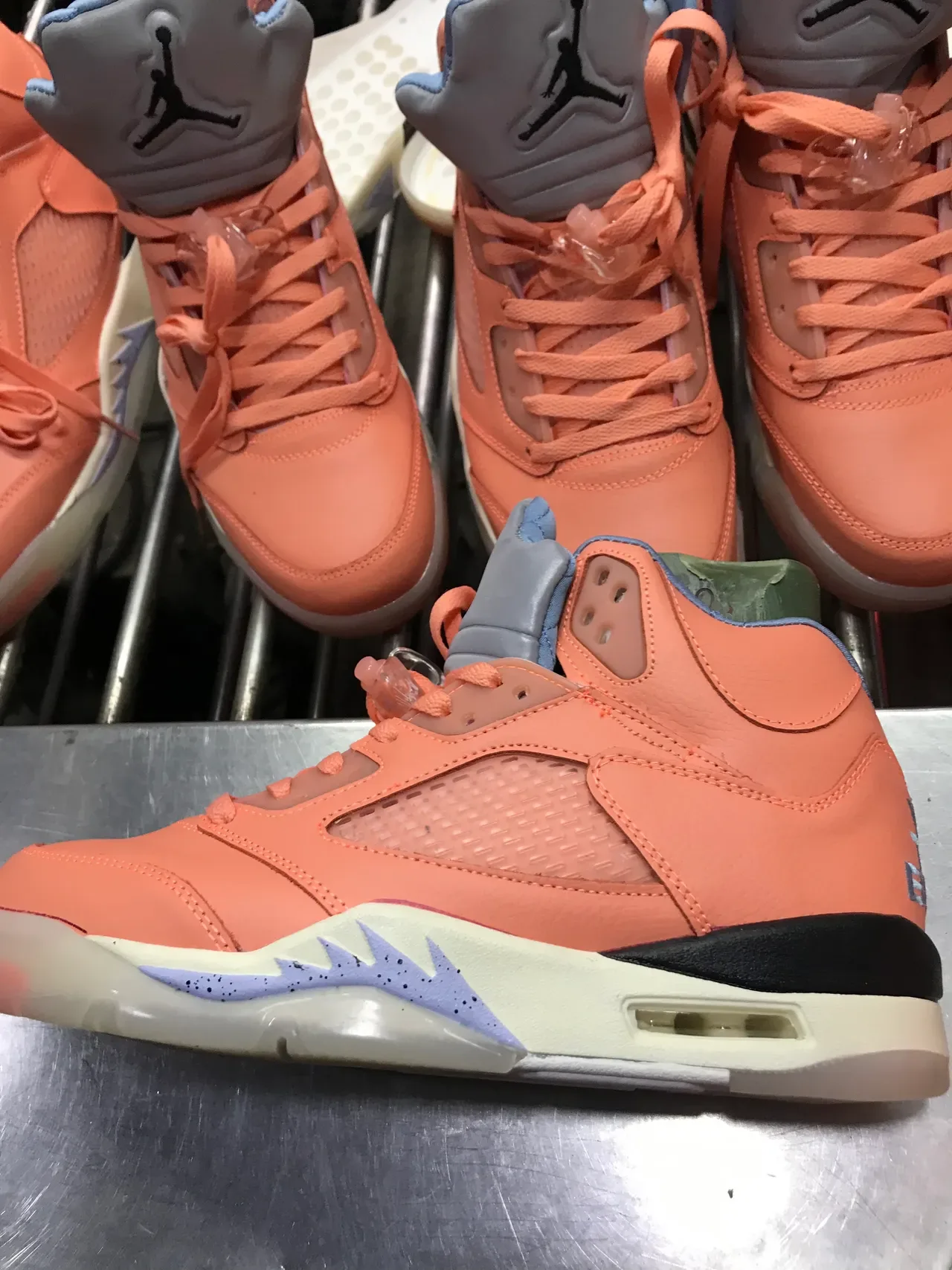 Air Jordan 5 Coral Orange Light Blue Zapatos de Baloncesto 7