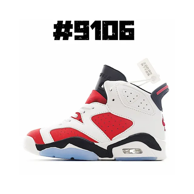 Air Jordan 6 White Maroon Blue Basketball Shoes 5