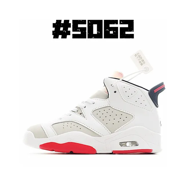 Air Jordan 6 White Maroon Blue Basketball Shoes 11