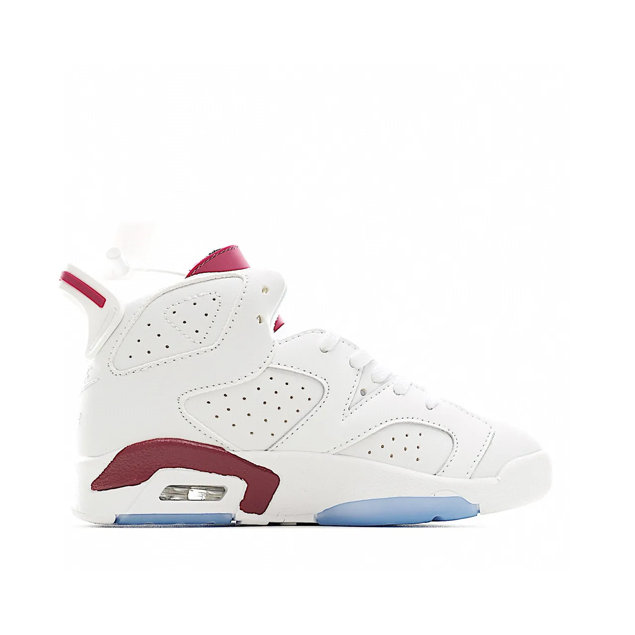 Air Jordan 6 White Maroon Blue Basketball Shoes 14