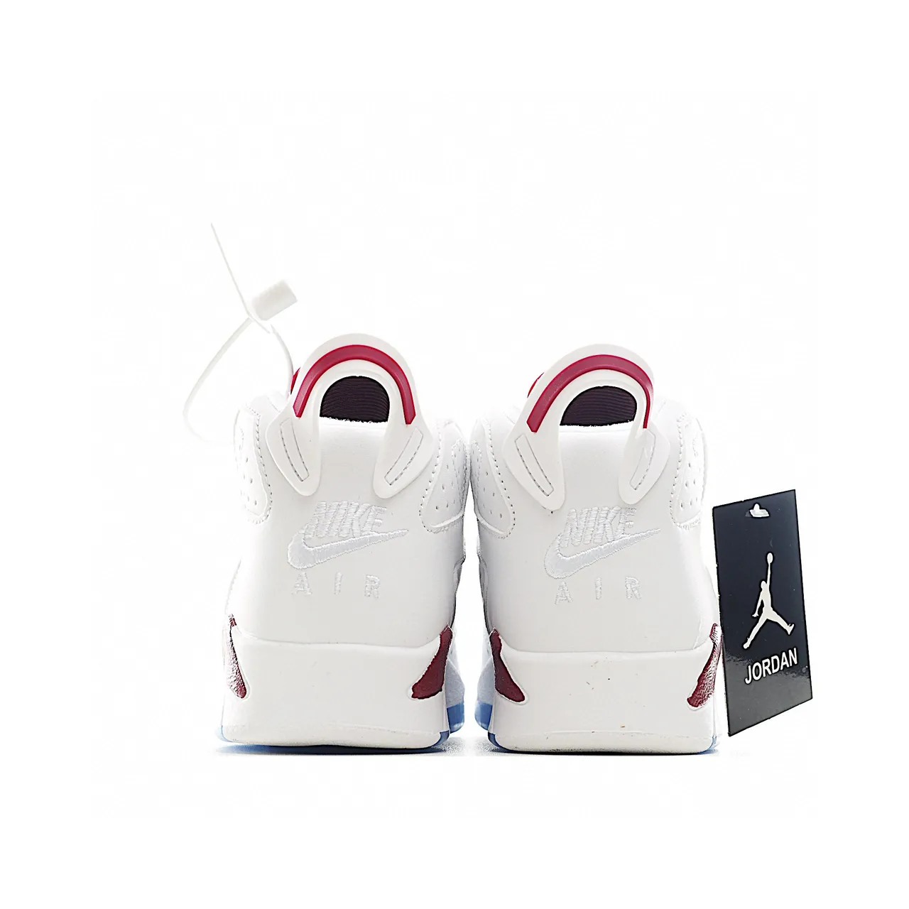Air Jordan 6 White Maroon Blue Basketball Shoes 16