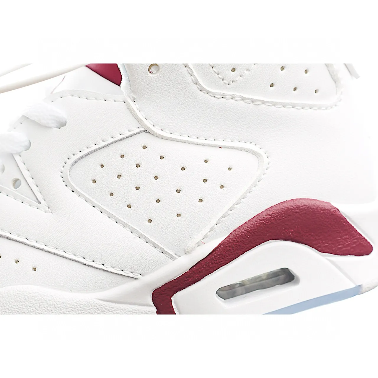 Air Jordan 6 White Maroon Blue Basketball Shoes 20