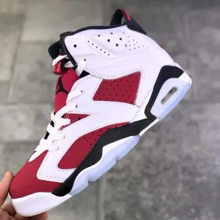 Tênis de basquete Air Jordan 6 branco vermelho universitário preto