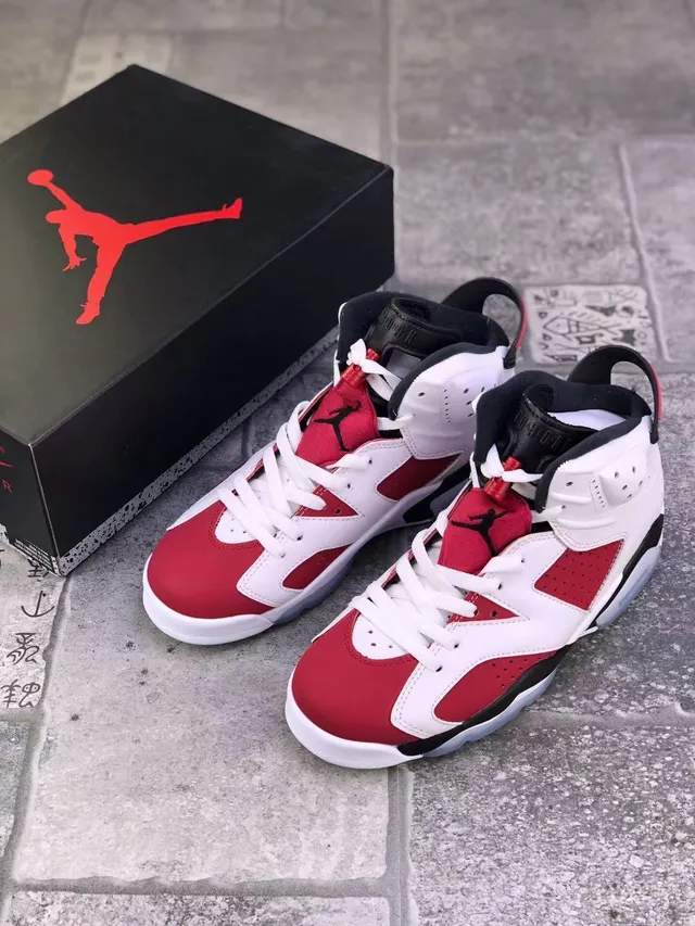 Tênis de basquete Air Jordan 6 branco vermelho universitário preto 2