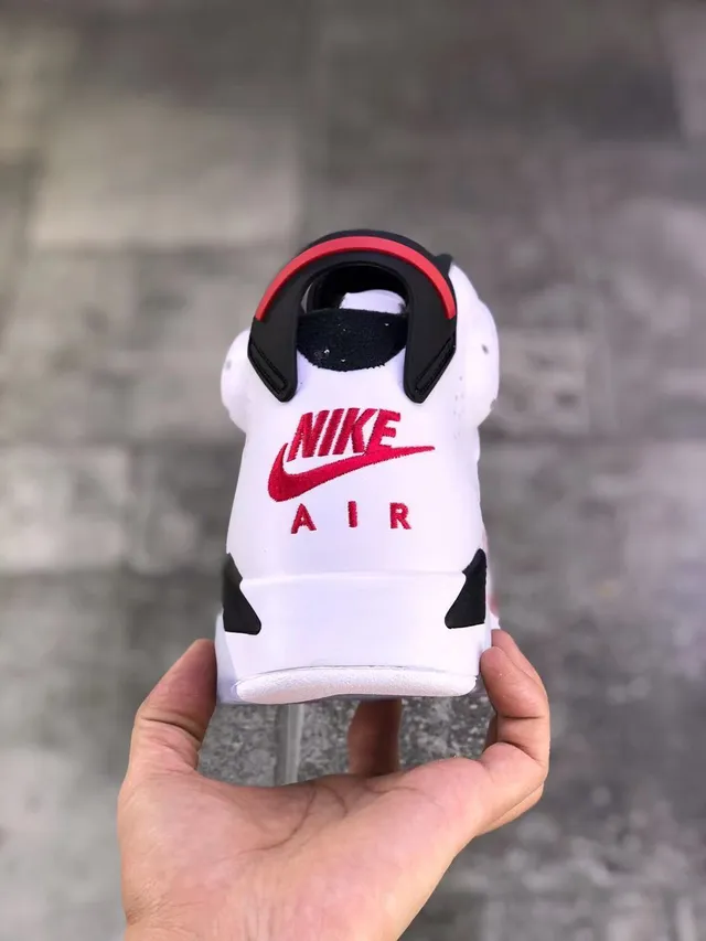 Tênis de basquete Air Jordan 6 branco vermelho universitário preto 3
