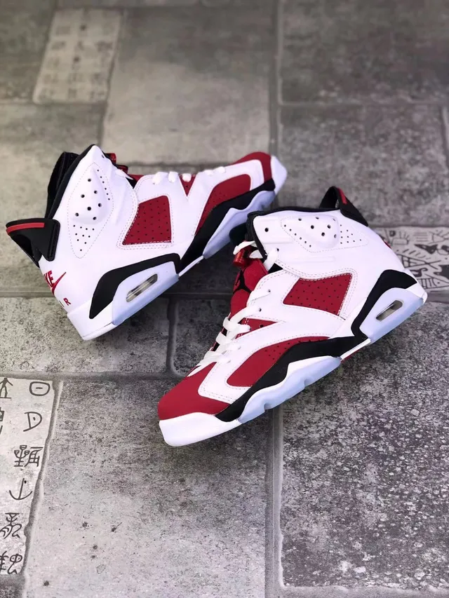Tênis de basquete Air Jordan 6 branco vermelho universitário preto 6