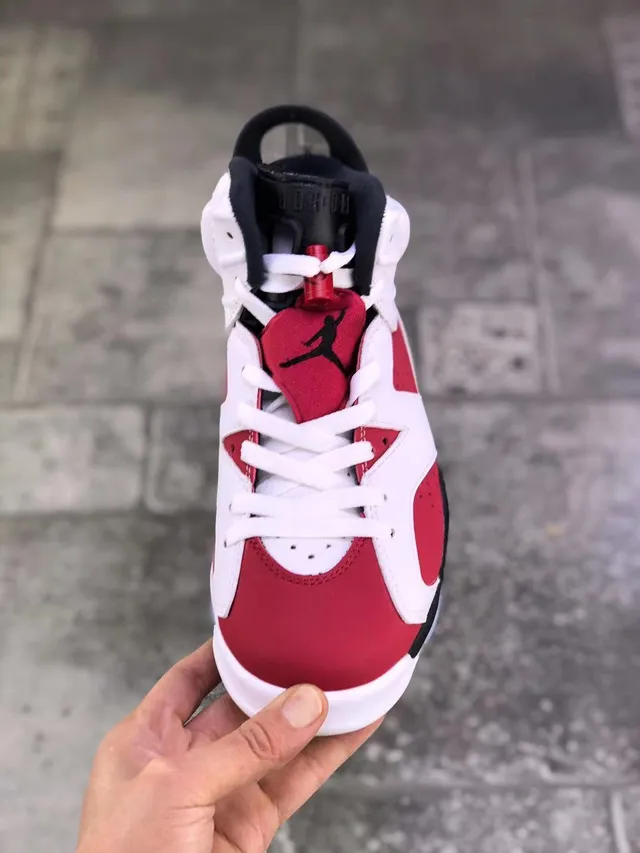 Tênis de basquete Air Jordan 6 branco vermelho universitário preto 8