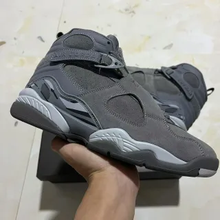 Air Jordan 8 灰色麂皮高帮篮球鞋