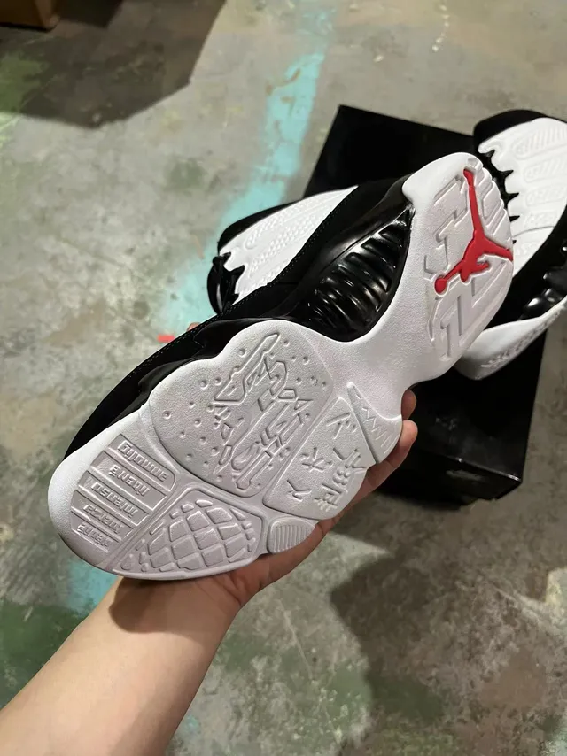 Air Jordan 9 tênis de basquete preto branco vermelho 4