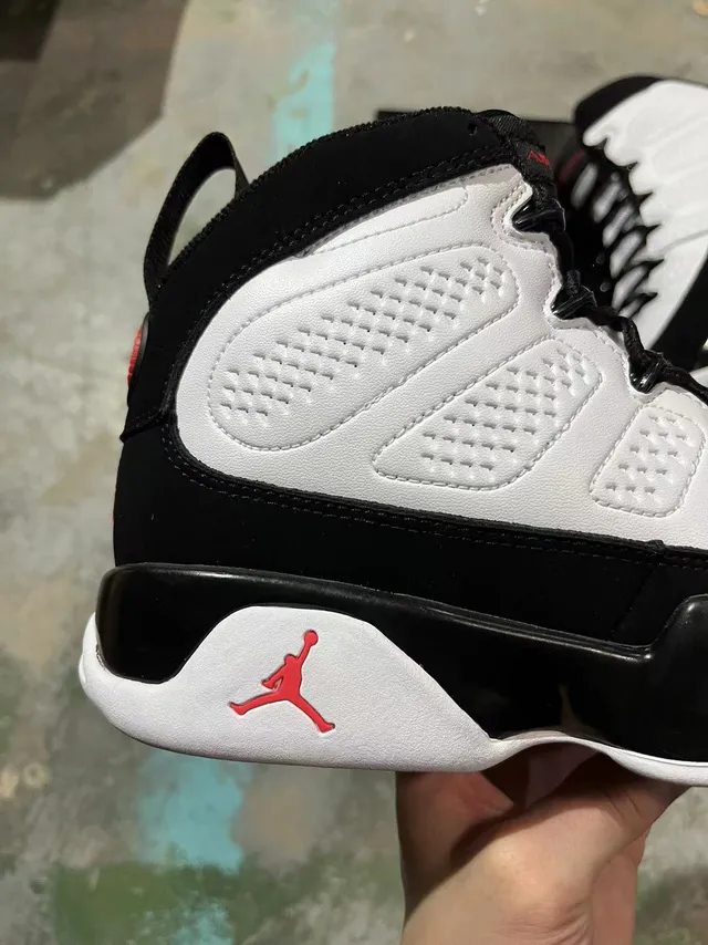 Air Jordan 9 tênis de basquete preto branco vermelho 6
