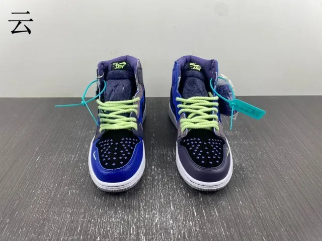 Air Jordan Blue Gray High-Top Patchwork Upper Basketball Shoes 3
