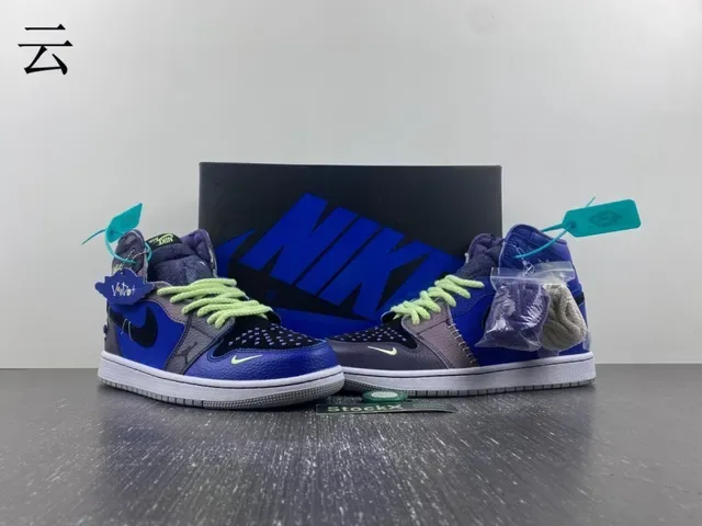 Air Jordan Blue Gray High-Top Patchwork Upper Basketball Shoes 5