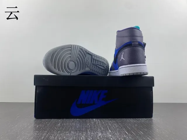 Air Jordan Blue Gray High-Top Patchwork Upper Basketball Shoes 9