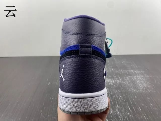 Air Jordan Blue Gray High-Top Patchwork Upper Basketball Shoes 10