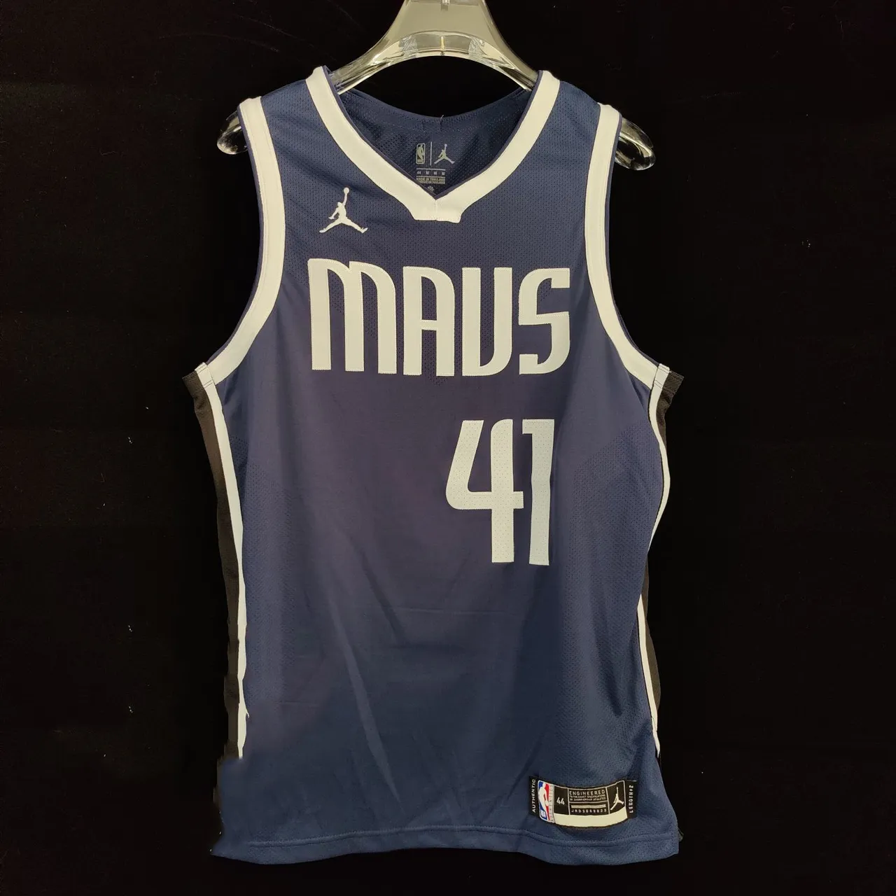 Air Jordan Dallas Mavericks Solo Announcement Edition Navy Basketball Jersey 3