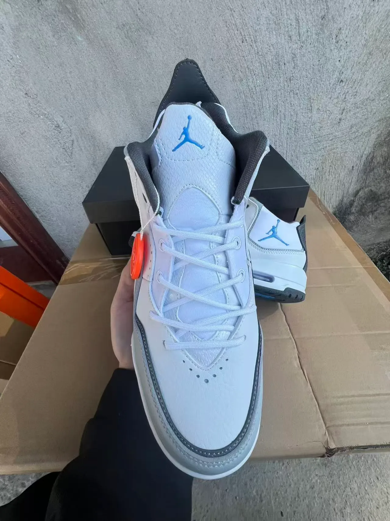 Air Jordan Legacy 312 Blanc Gris Bleu Chaussures de Basketball 3