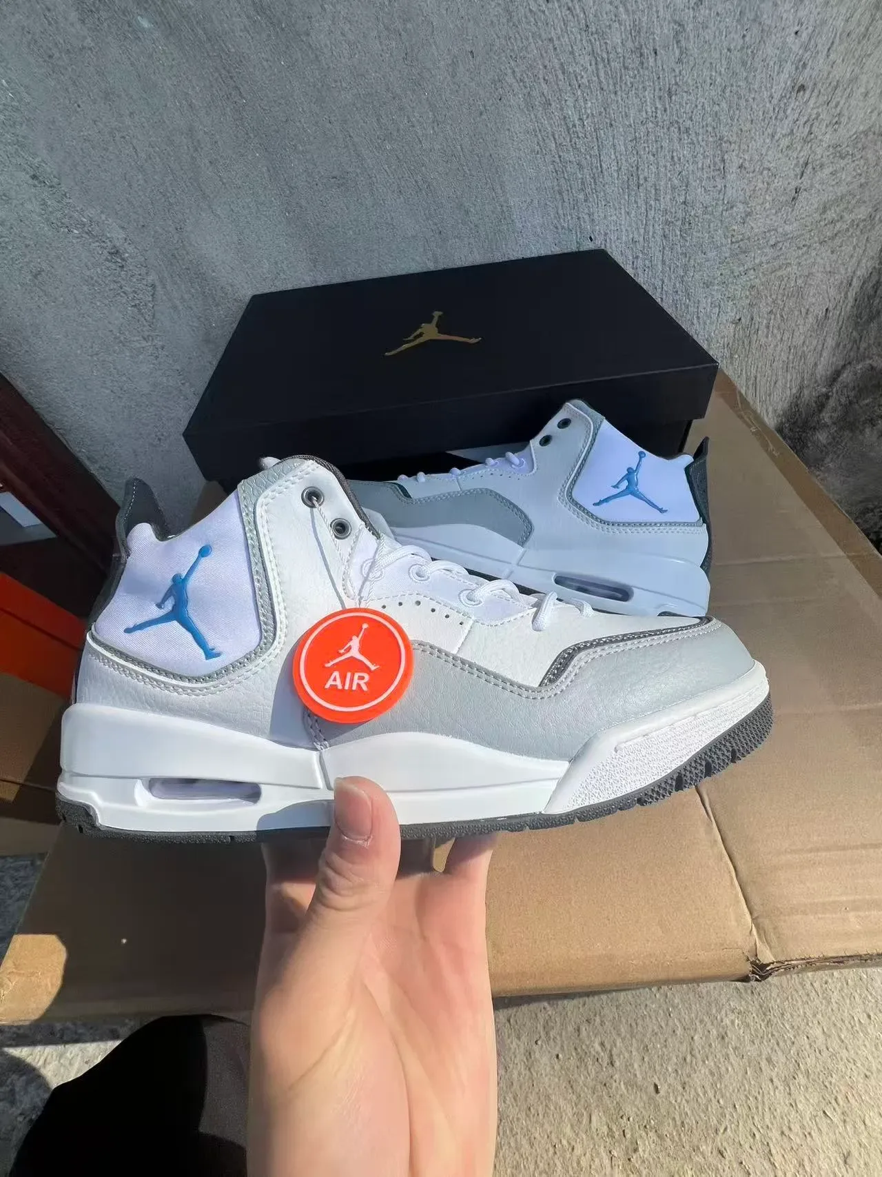 Air Jordan Legacy 312 Blanc Gris Bleu Chaussures de Basketball 7