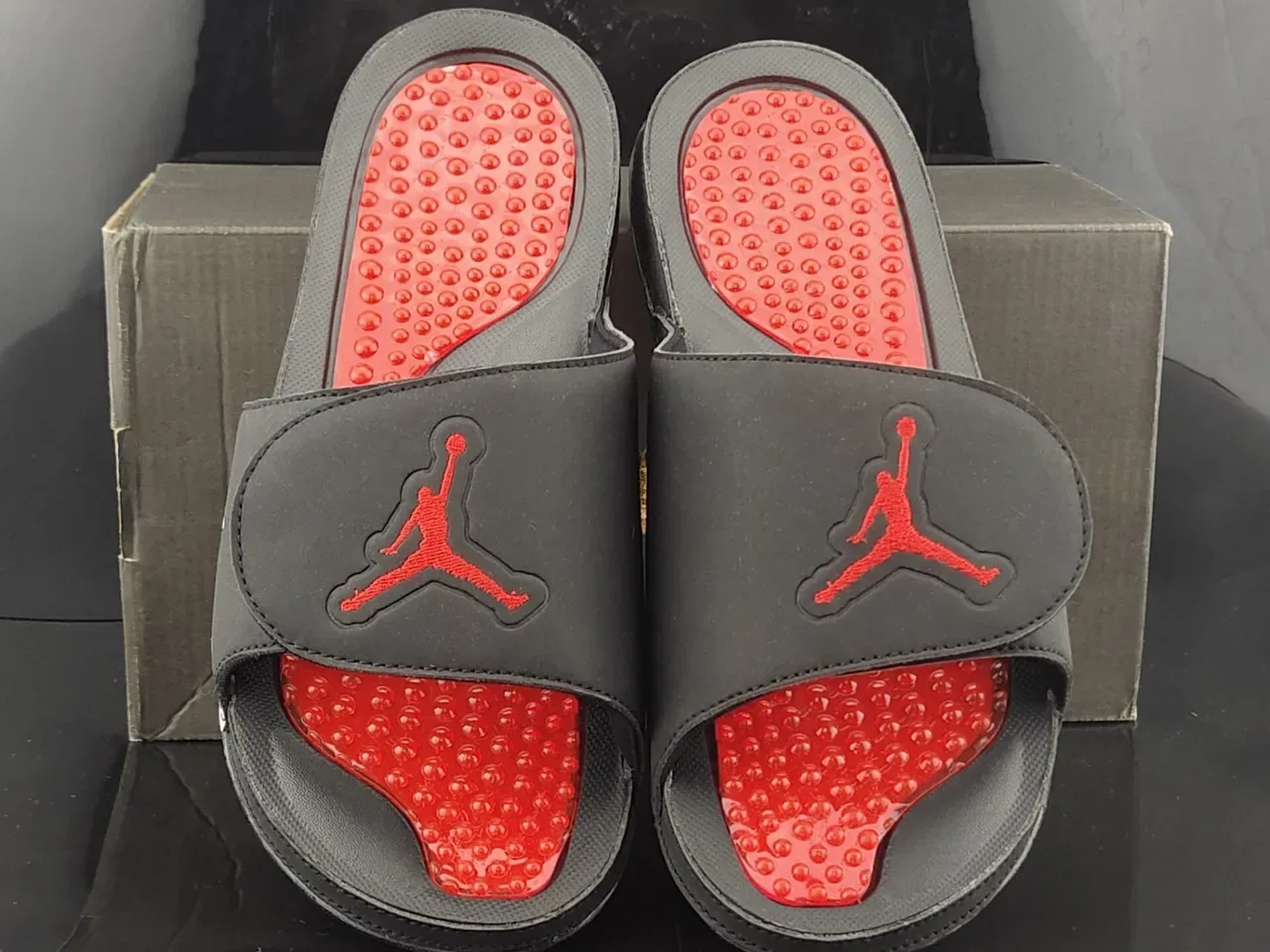 Air Jordan Slide 黑红 Podded Footbed 拖鞋 3