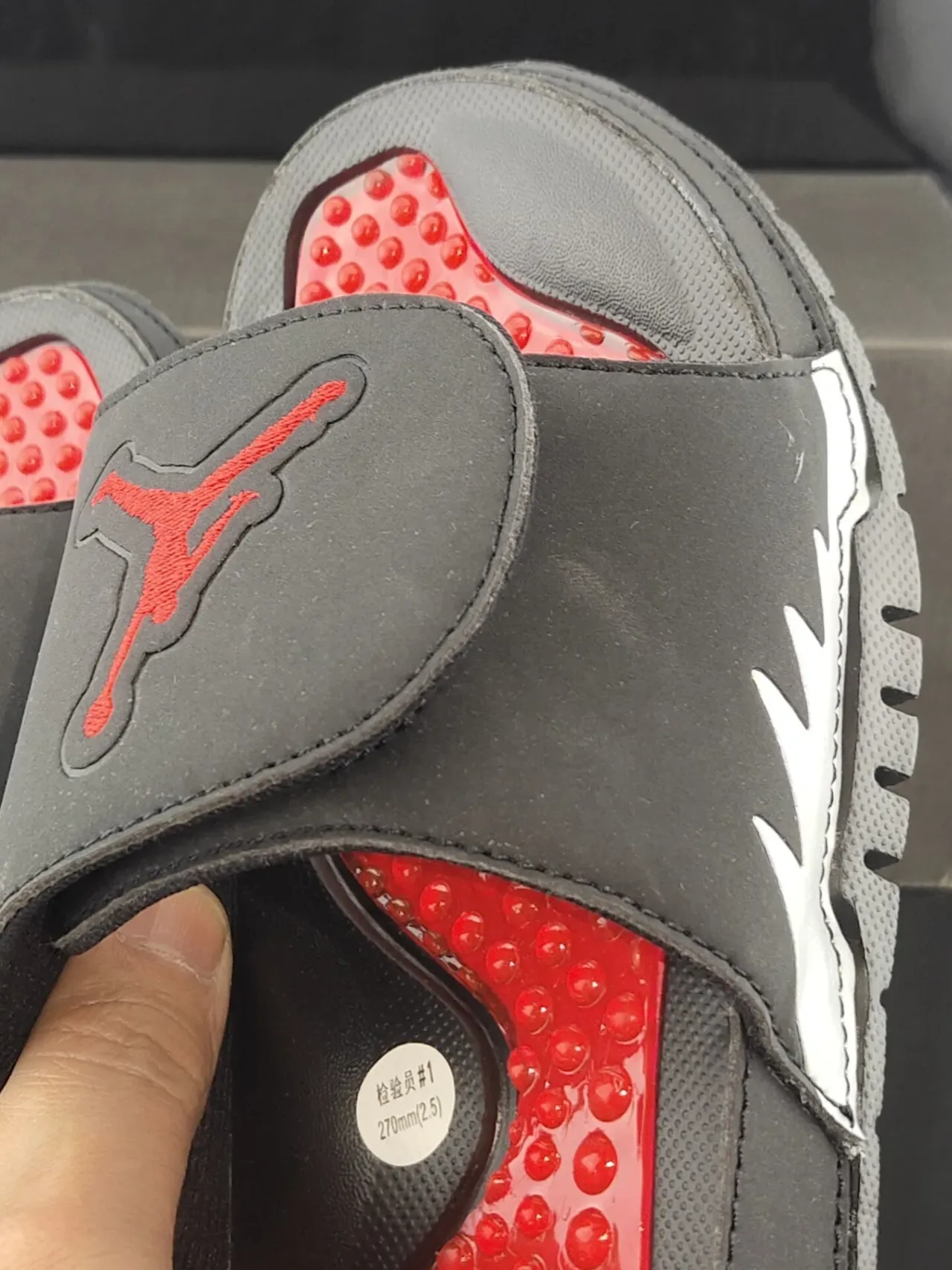 Air Jordan Slide 黑红 Podded Footbed 拖鞋 6