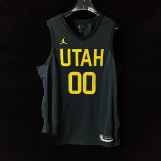 Air Jordan Utah Jazz Player Edition Black Yellow Jersey