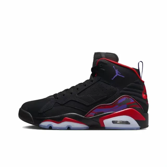 حذاء كرة السلة عالي الرقبة Air Jordan VI باللونين الأسود والأحمر بمقدمة مثقوبة 2