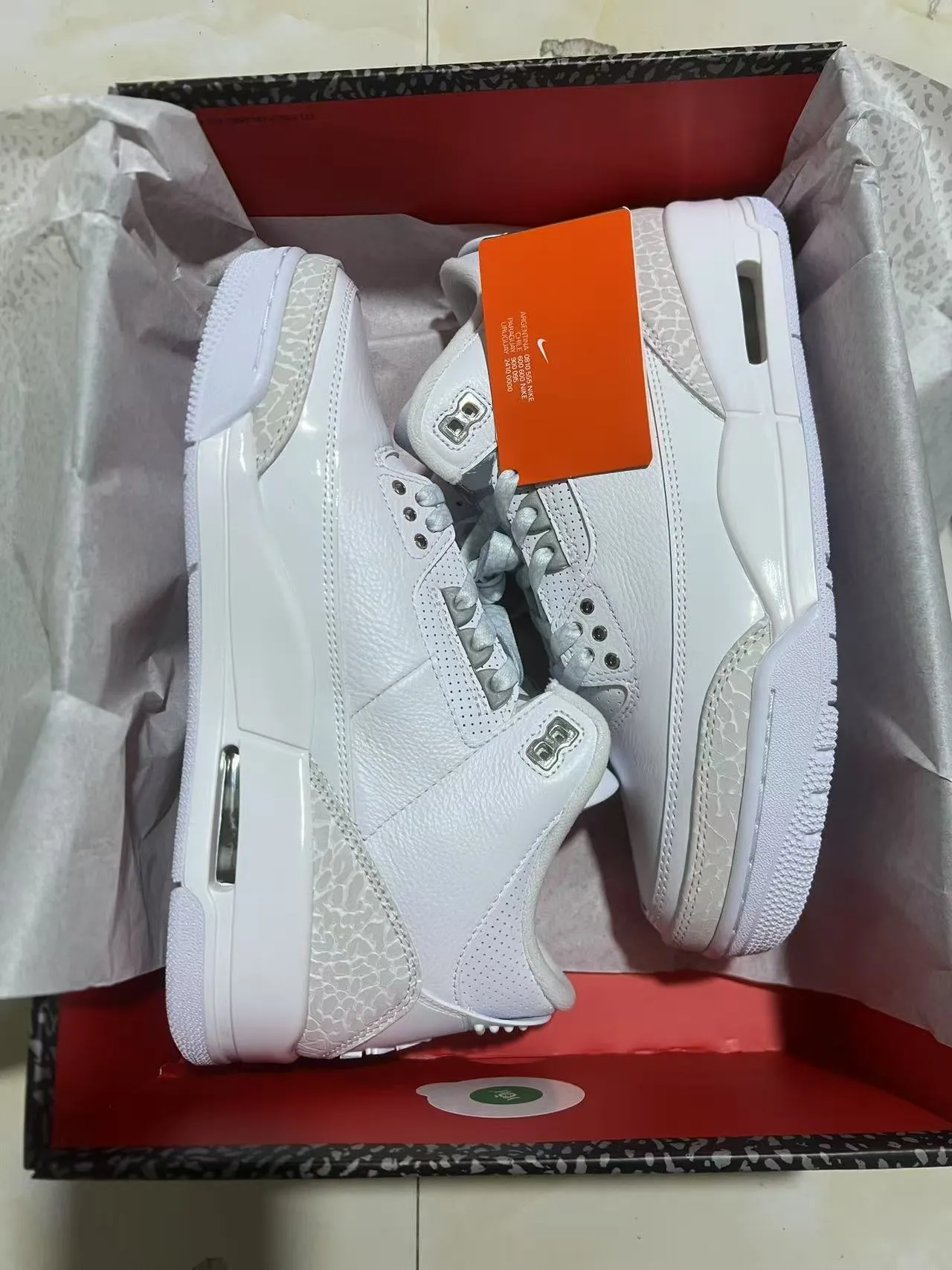 Air Jordan সাদা ধূসর হাই টপ হাতি প্রিন্ট বাস্কেটবল জুতা 9