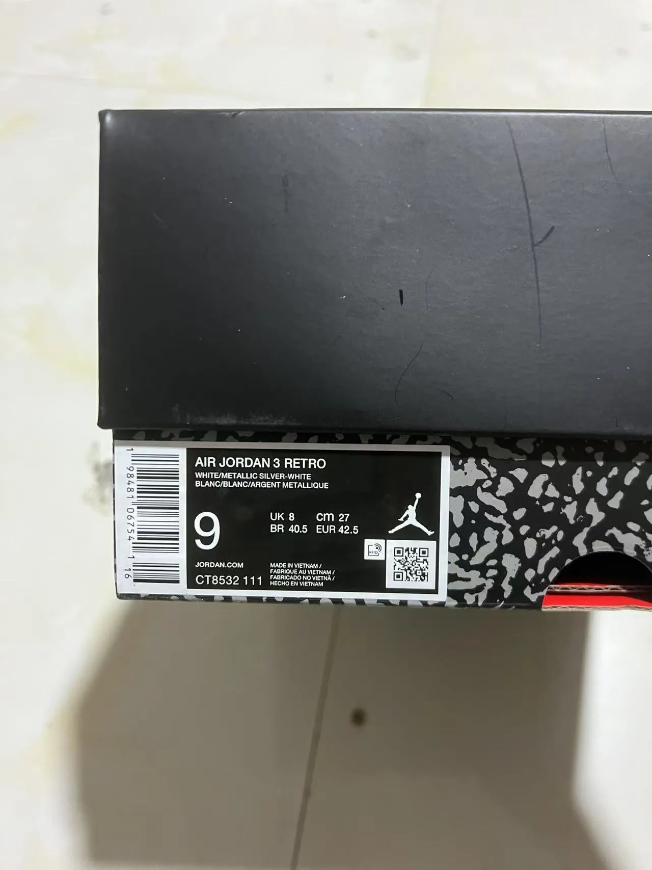 Air Jordan সাদা ধূসর হাই টপ হাতি প্রিন্ট বাস্কেটবল জুতা 10