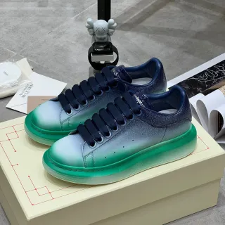 Alexander McQueen Blue Green Gradient Ombre Upper Oversized Platform Sole Lifestyle Sneakers