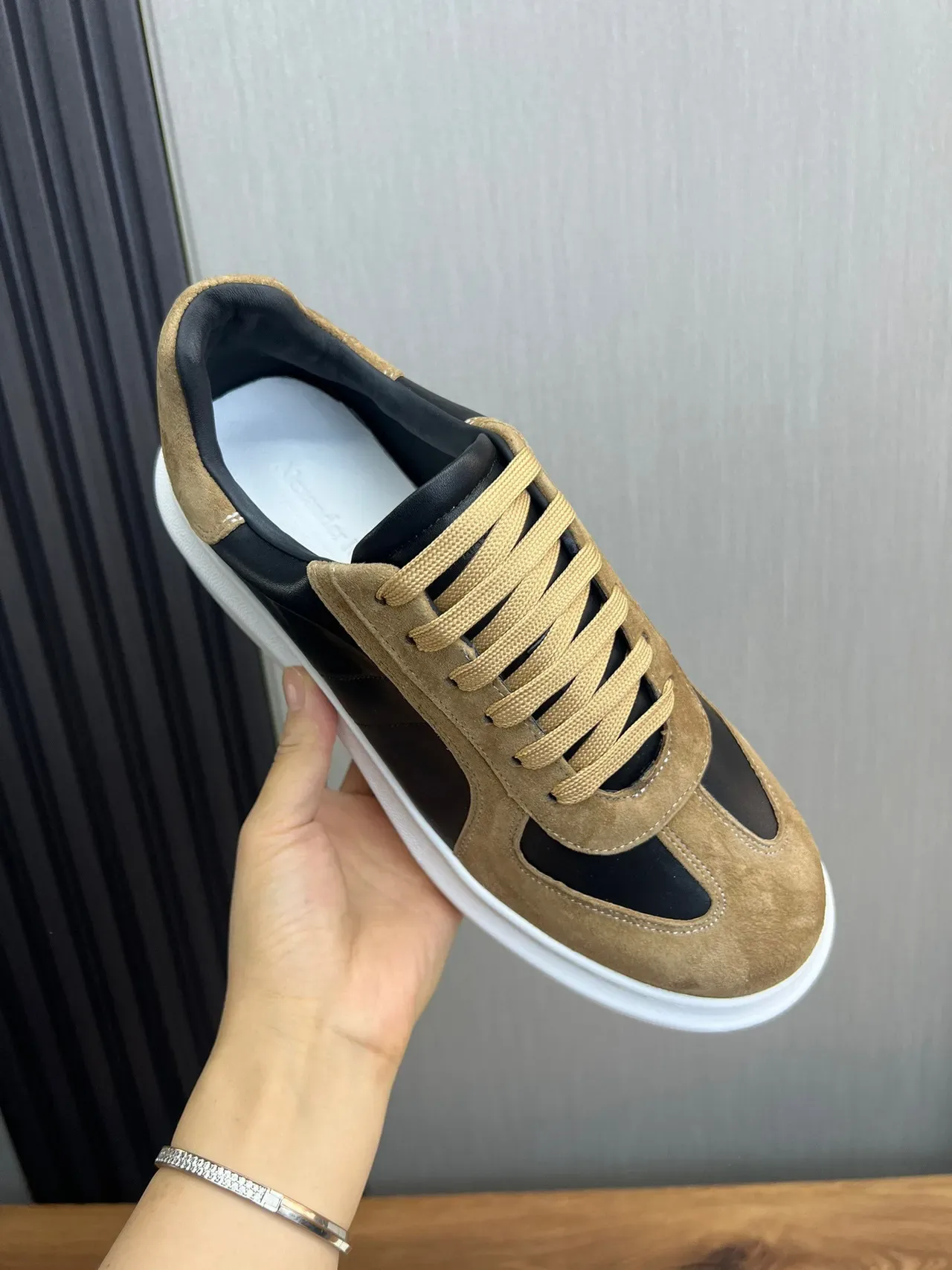 Alexander McQueen Oversized Sneaker Black and Tan Chunky Sneakers 4