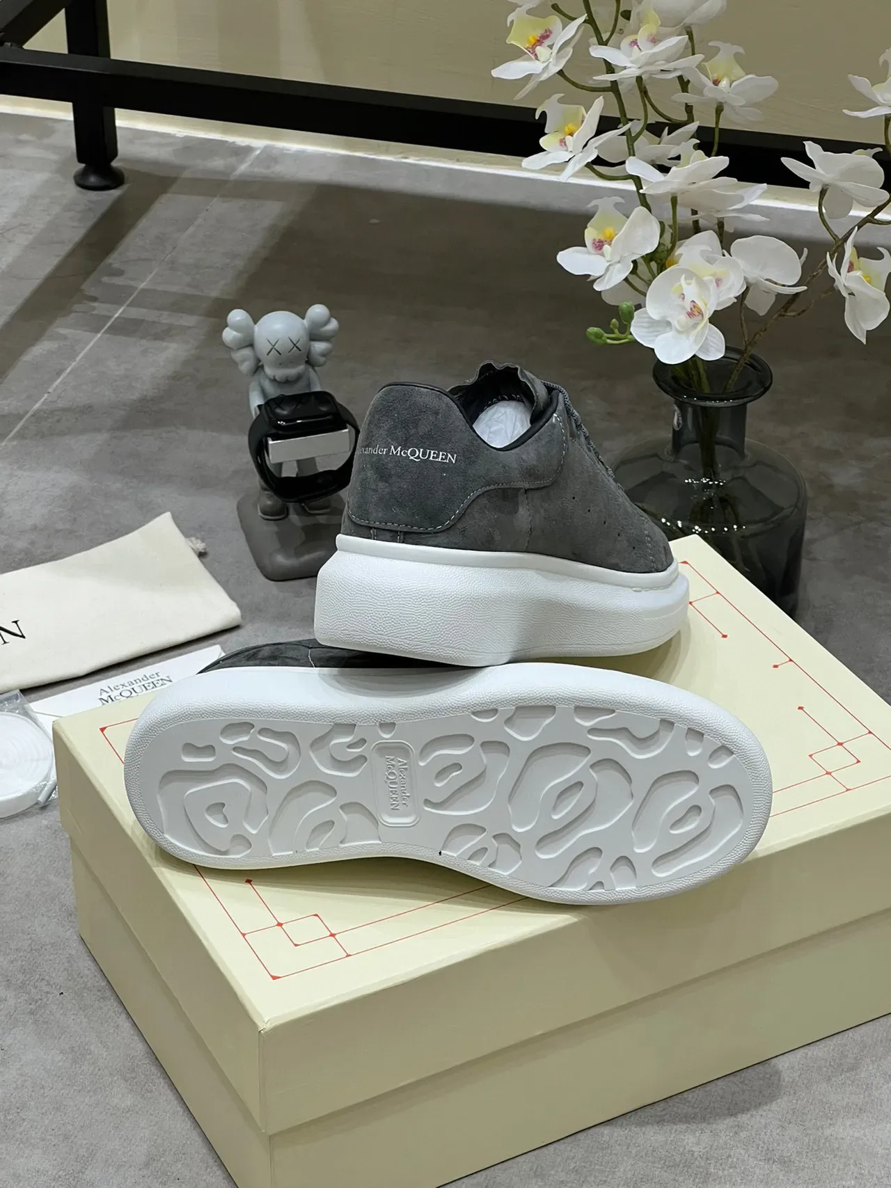 Alexander McQueen Oversized Sneaker Gray Suede Lifestyle Sneakers 3