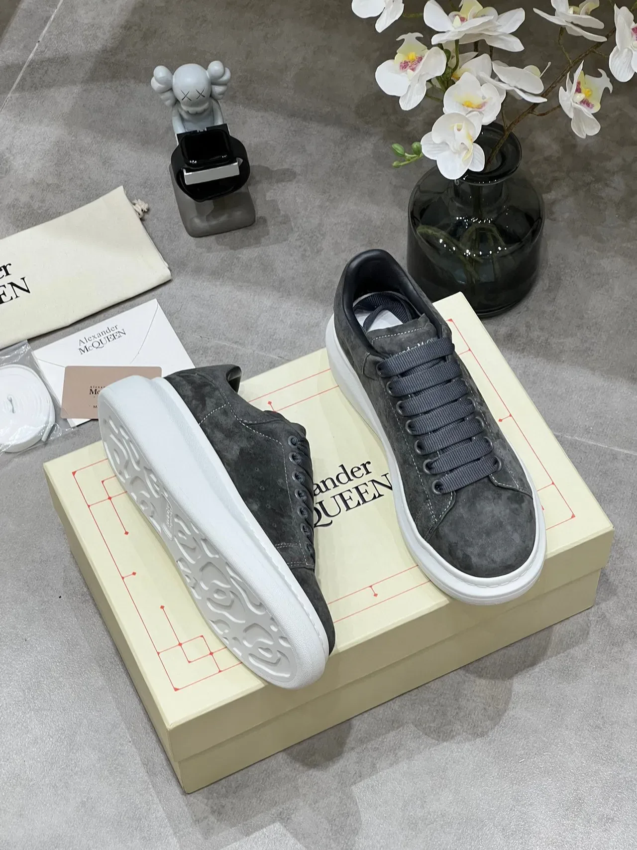 Alexander McQueen Oversized Sneaker Gray Suede Lifestyle Sneakers 5