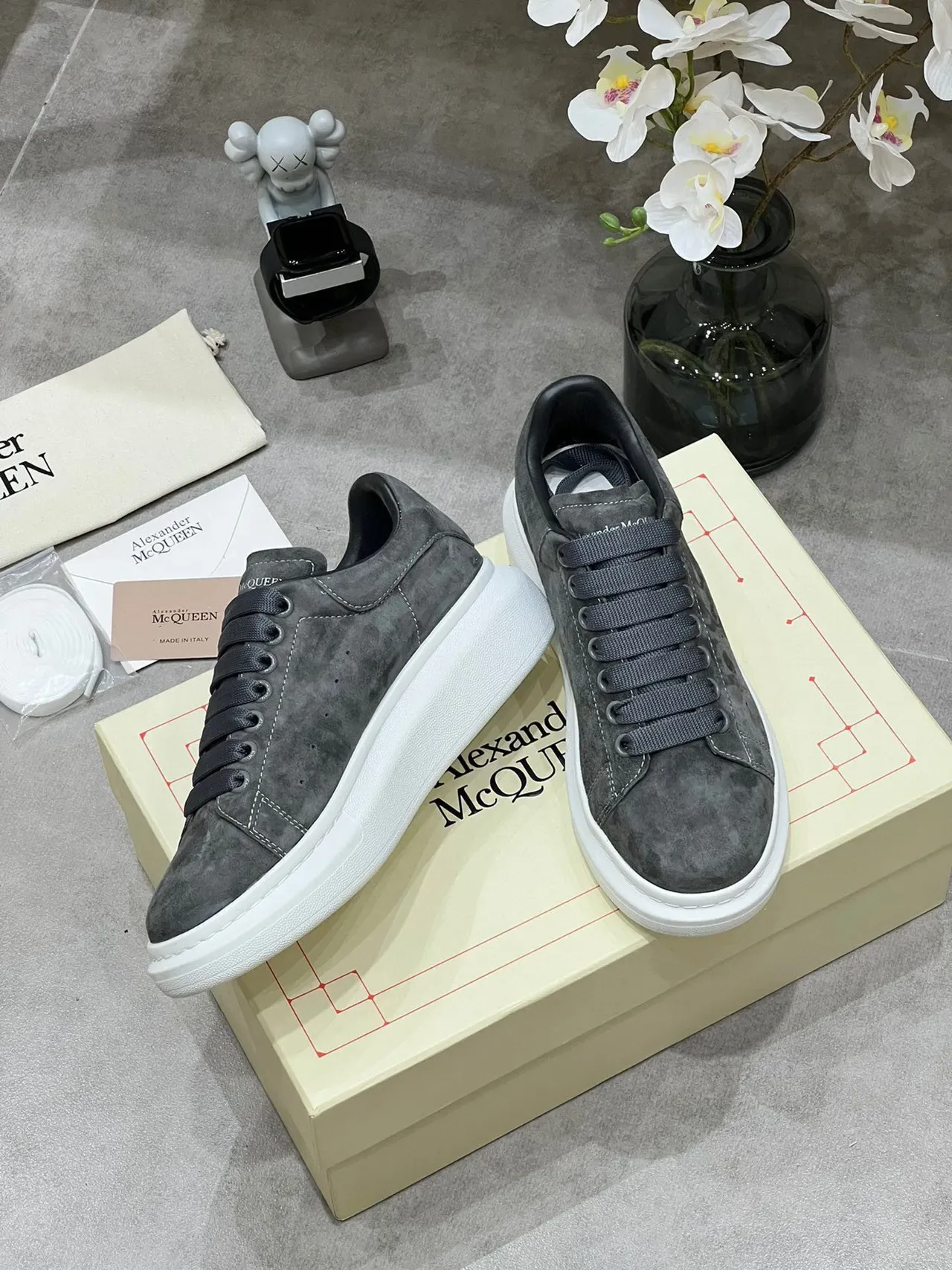 Alexander McQueen Oversized Sneaker Gray Suede Lifestyle Sneakers 7