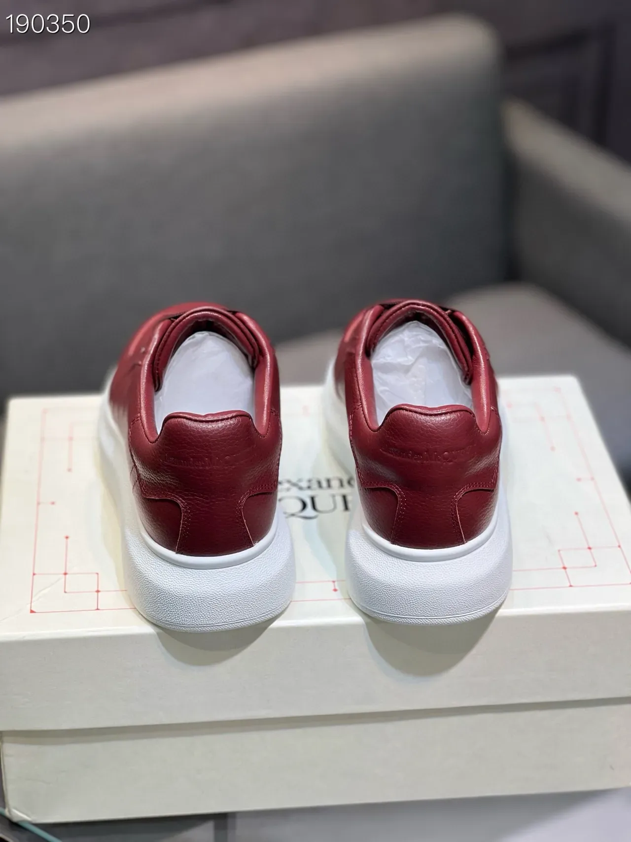 Alexander McQueen Oversized Sneaker Red Pebbled Leather Lifestyle Sneakers 2