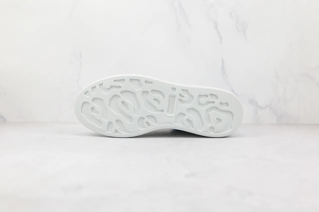 Alexander McQueen Tênis oversized branco azul sola plataforma caixa do dedo perfurada tênis lifestyle 4