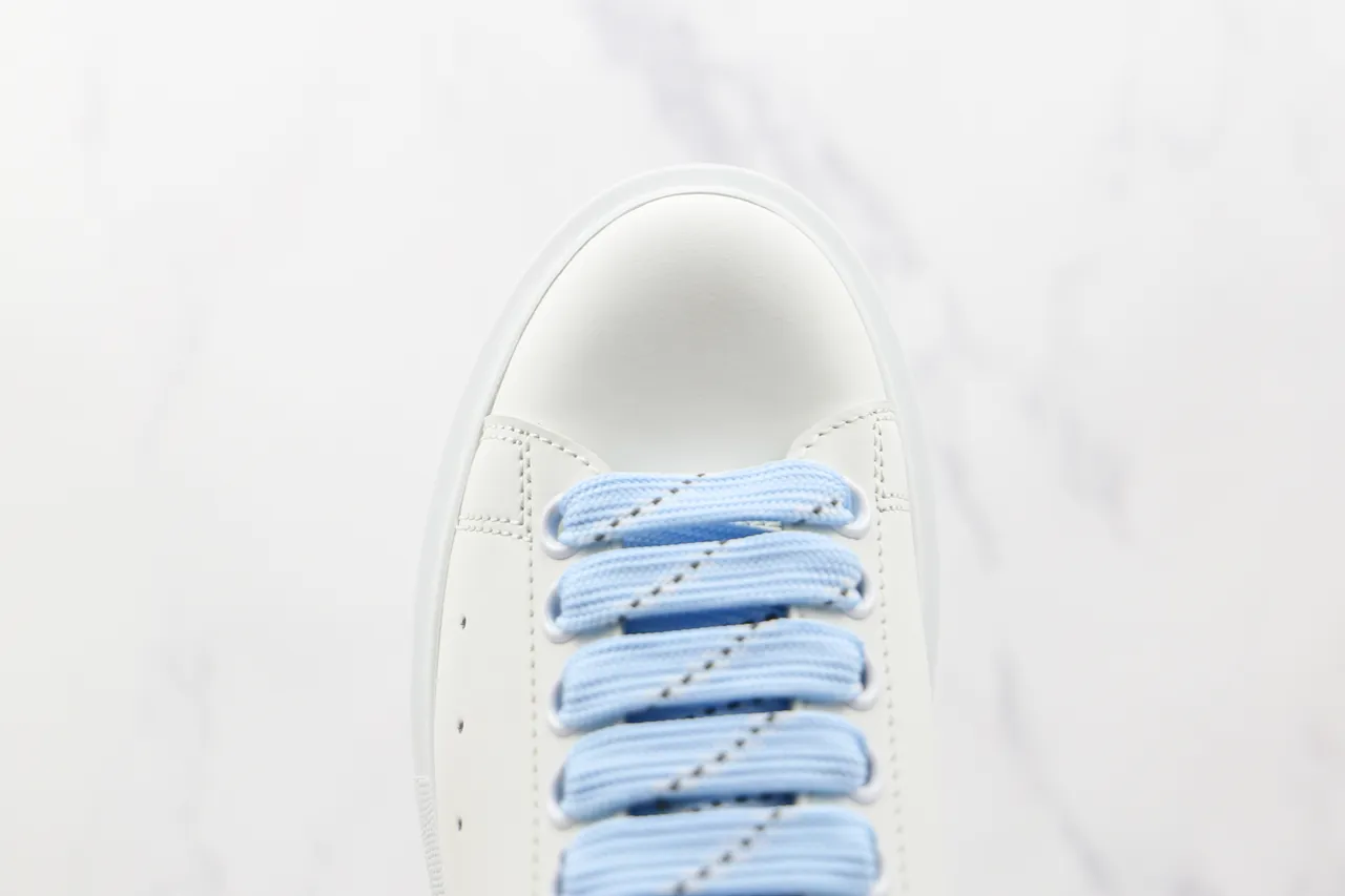 Alexander McQueen Tênis oversized branco azul sola plataforma caixa do dedo perfurada tênis lifestyle 5