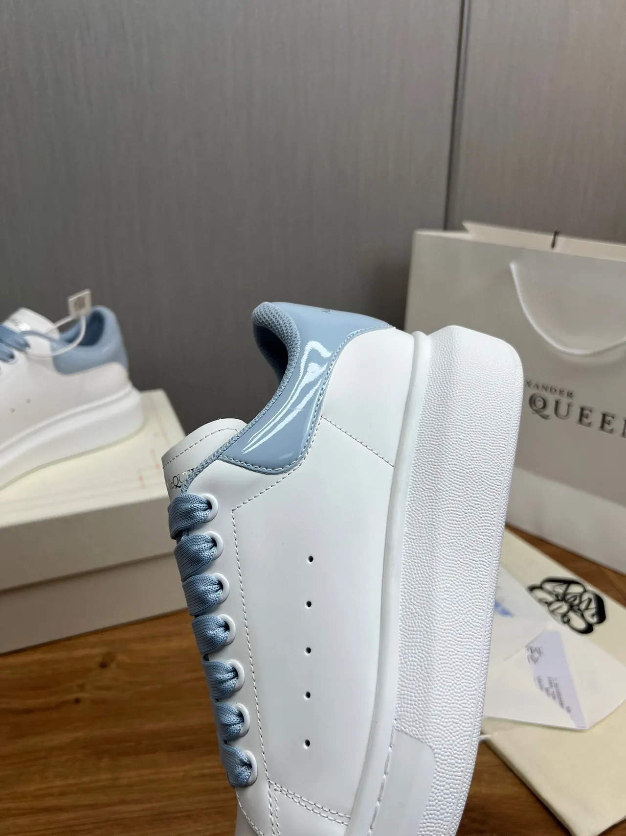 Alexander McQueen Oversized Sneaker White Blue Silhouette Platform Sole Lifestyle Sneakers 5