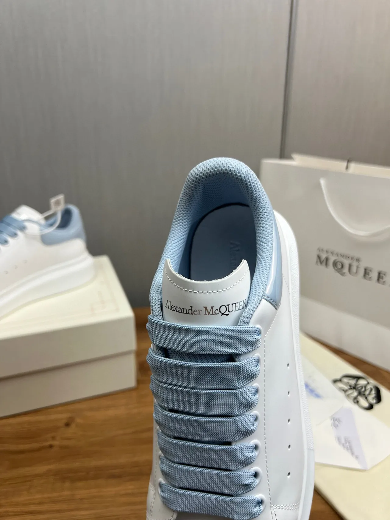 Alexander McQueen Oversized Sneaker White Blue Silhouette Platform Sole Lifestyle Sneakers 8