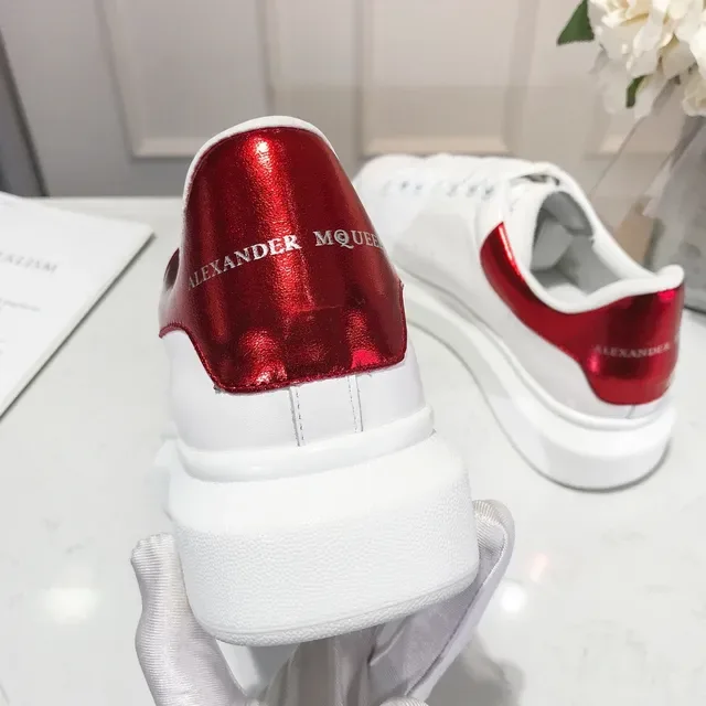 Alexander McQueen Oversized Sneaker White Red Sole Smooth Leather Upper Lifestyle Sneakers 2