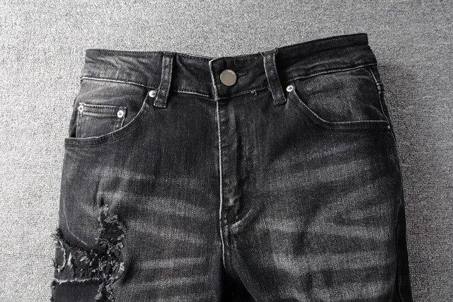 Amiri Vaqueros Destruidos Slim-Fit Negros Lavados Distressed 4