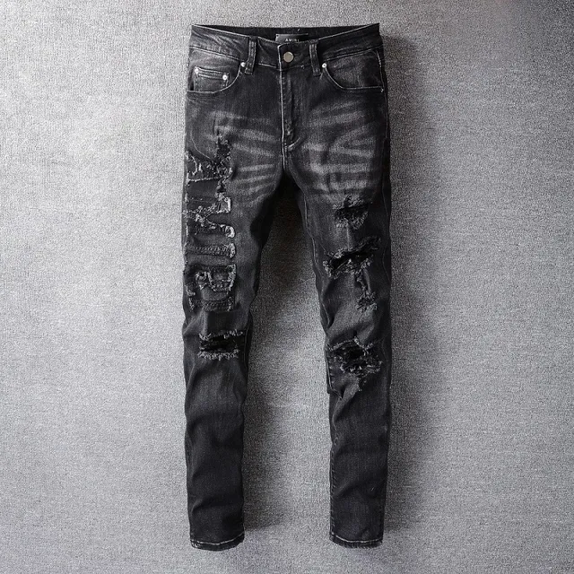 Amiri Vaqueros Destruidos Slim-Fit Negros Lavados Distressed 6